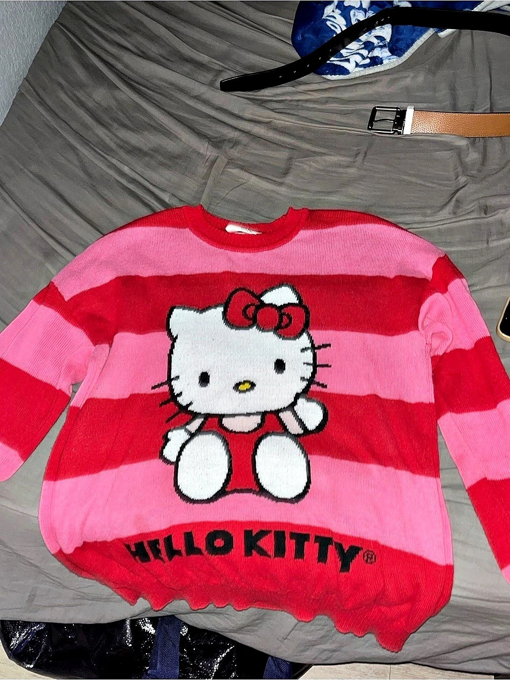 Hello Kitty Striped Sweater Size Medium